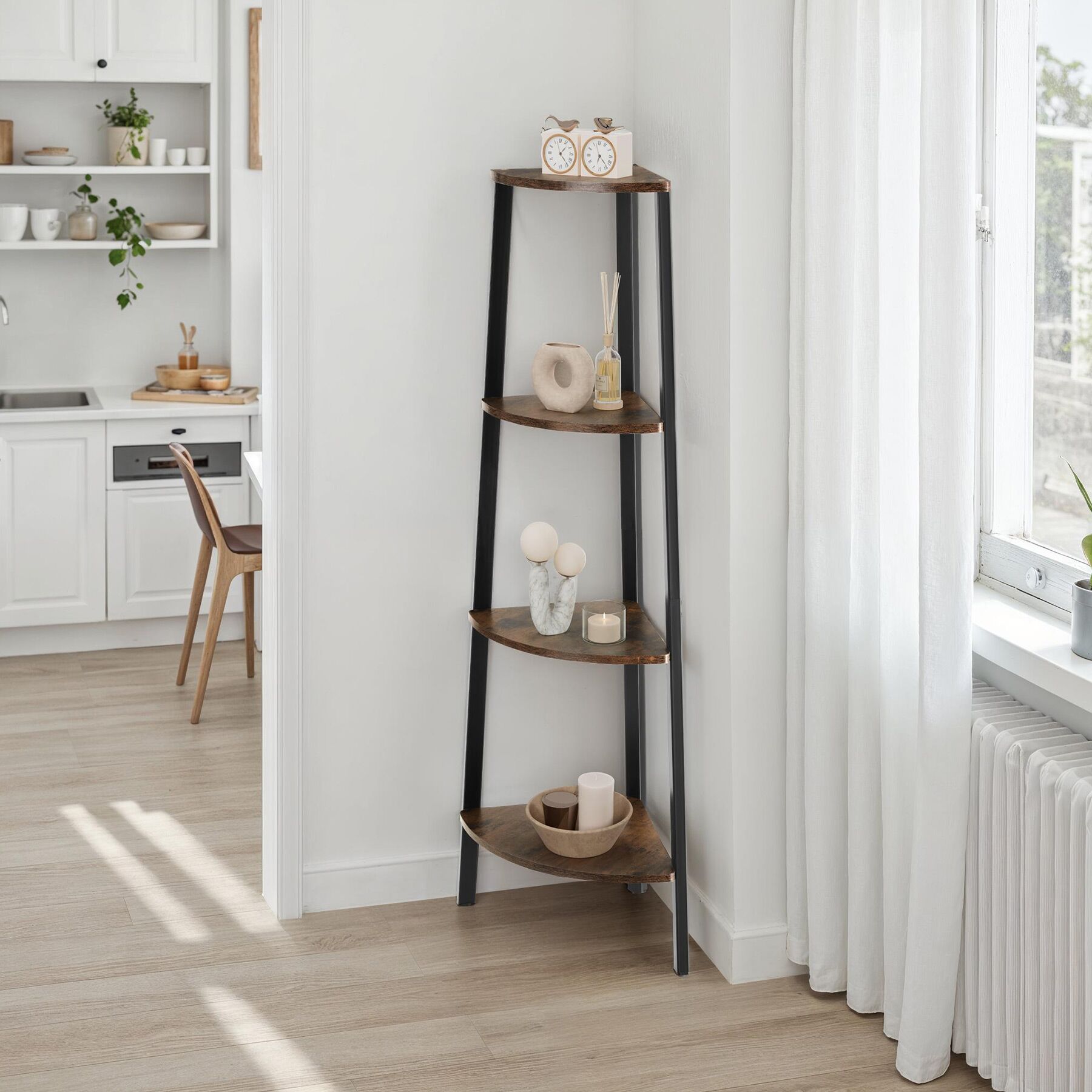 Scaffali ad angolo Newbridge 4 ripiani Stile ndustriale Antiribaltamento - Foto 13 di 25