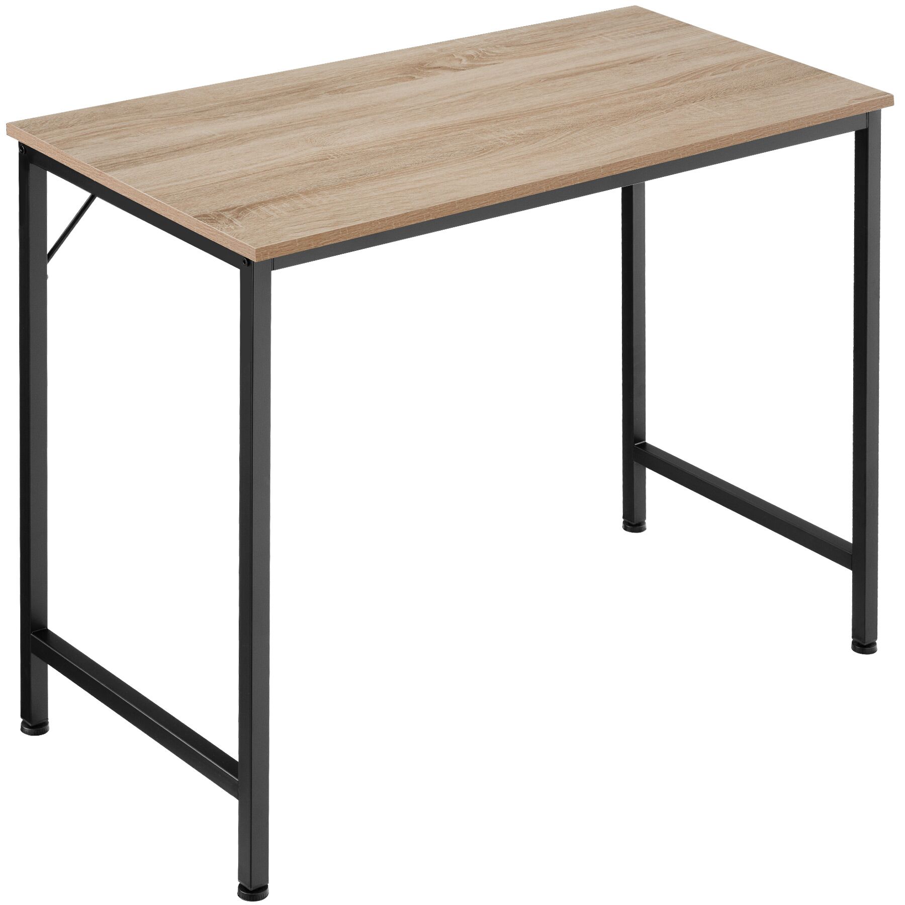 Desk Jenkins - computer, writing, study table - industrial wood light, oak Sonoma, 80 cm