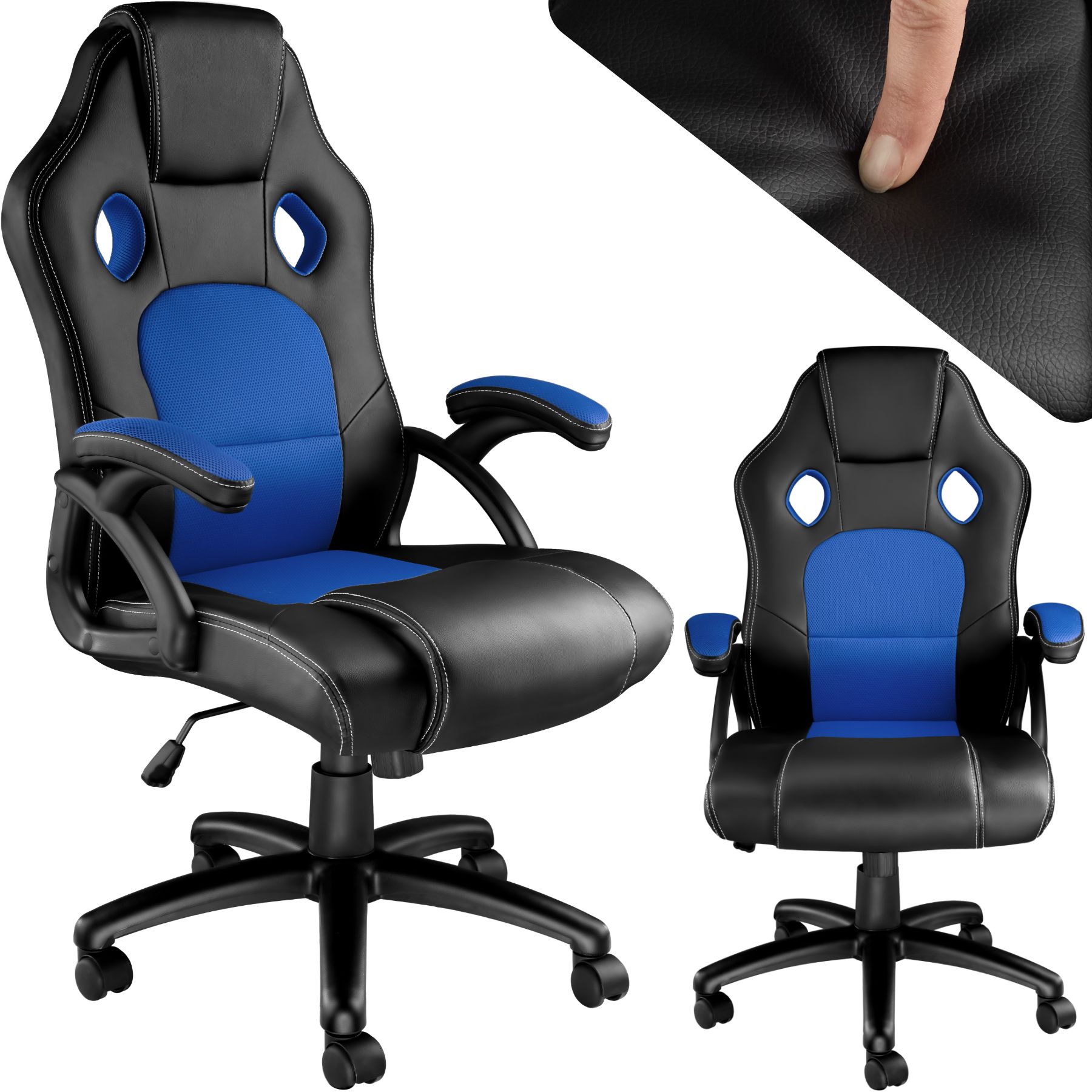 Bürostuhl Tyson - schwarz/blau von tectake