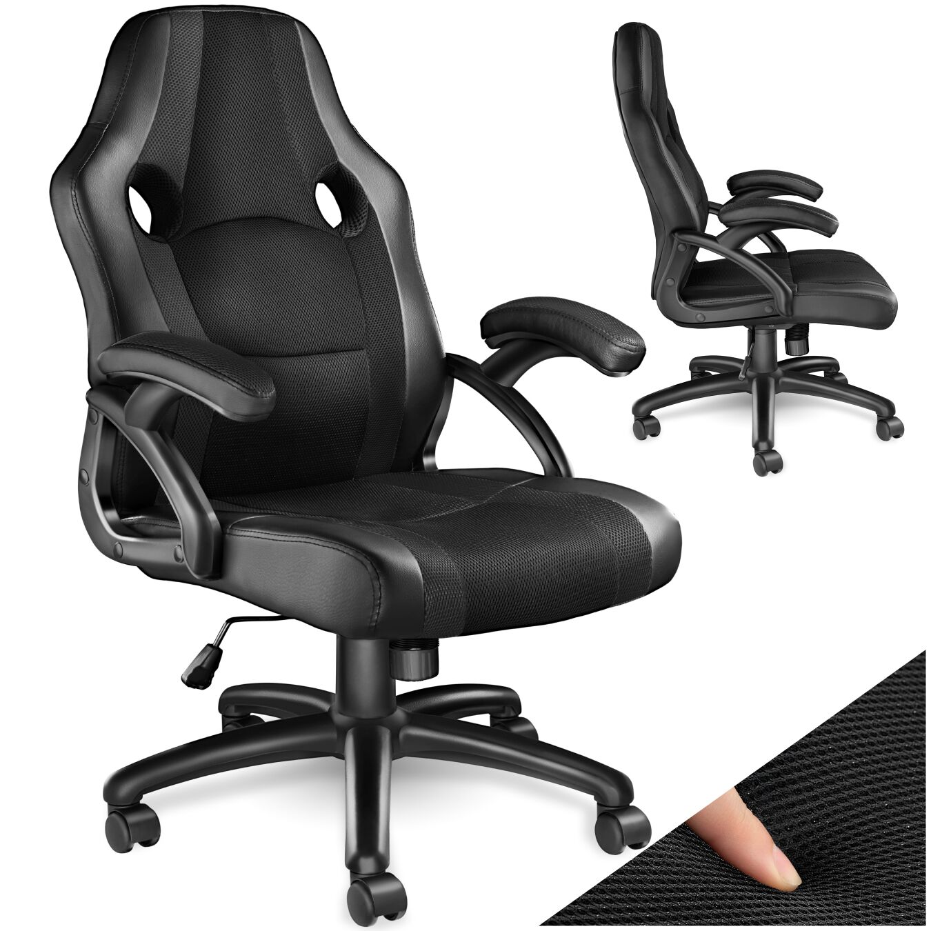 Chaise gamer BENNY - noir | tectake