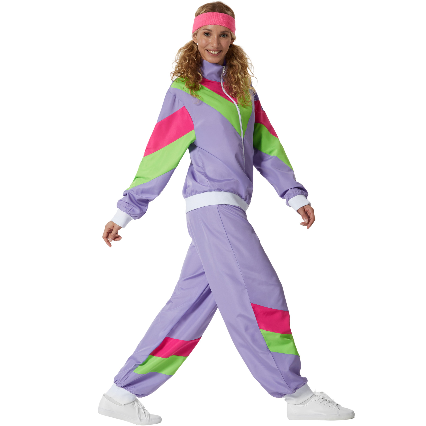Fancy Dress Costume Women's Retro 80's 90's Tracksuit Outfit Halloween Dress Up - Picture 10 of 20