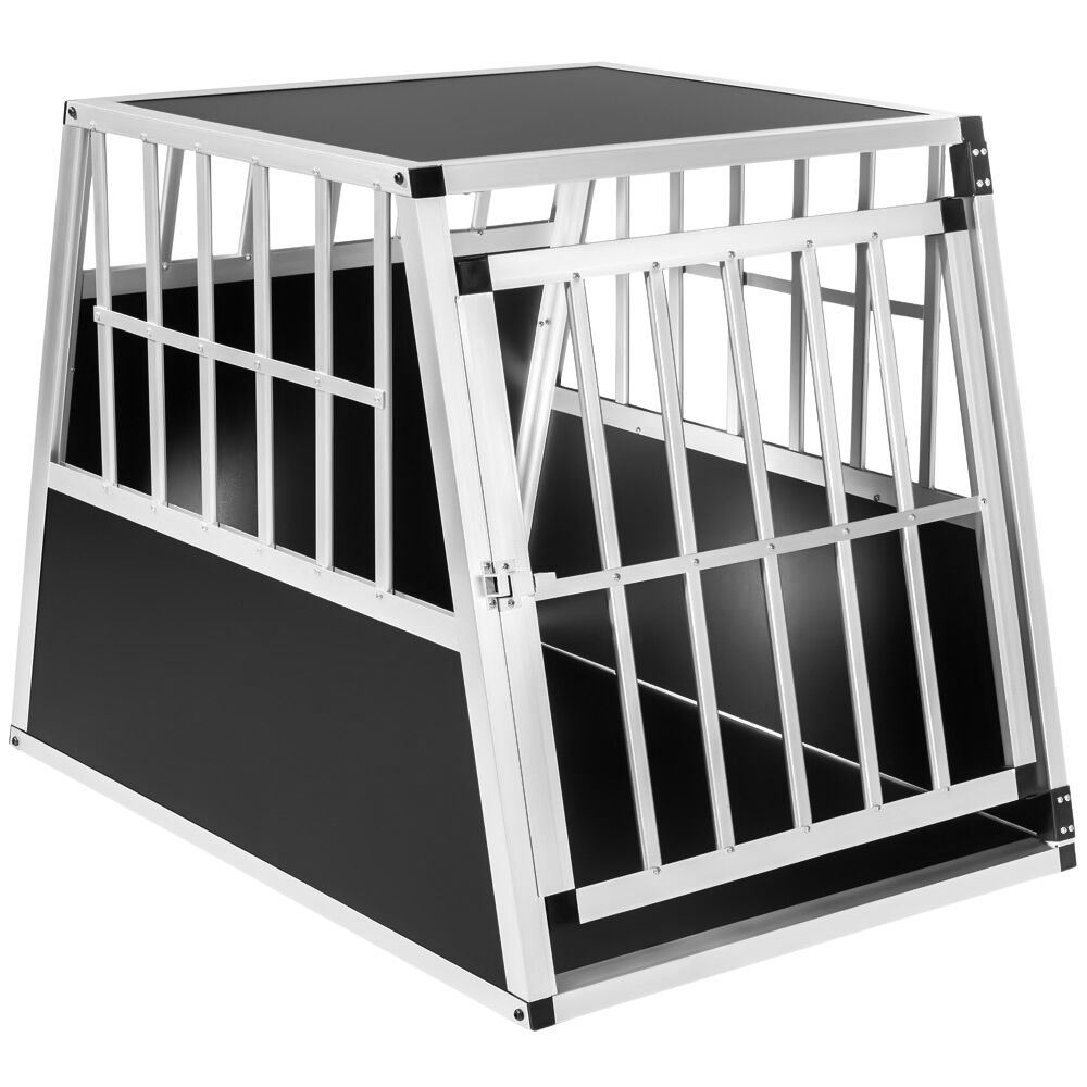 tectake Hundetransportbox Single – mit schräger Rückwand