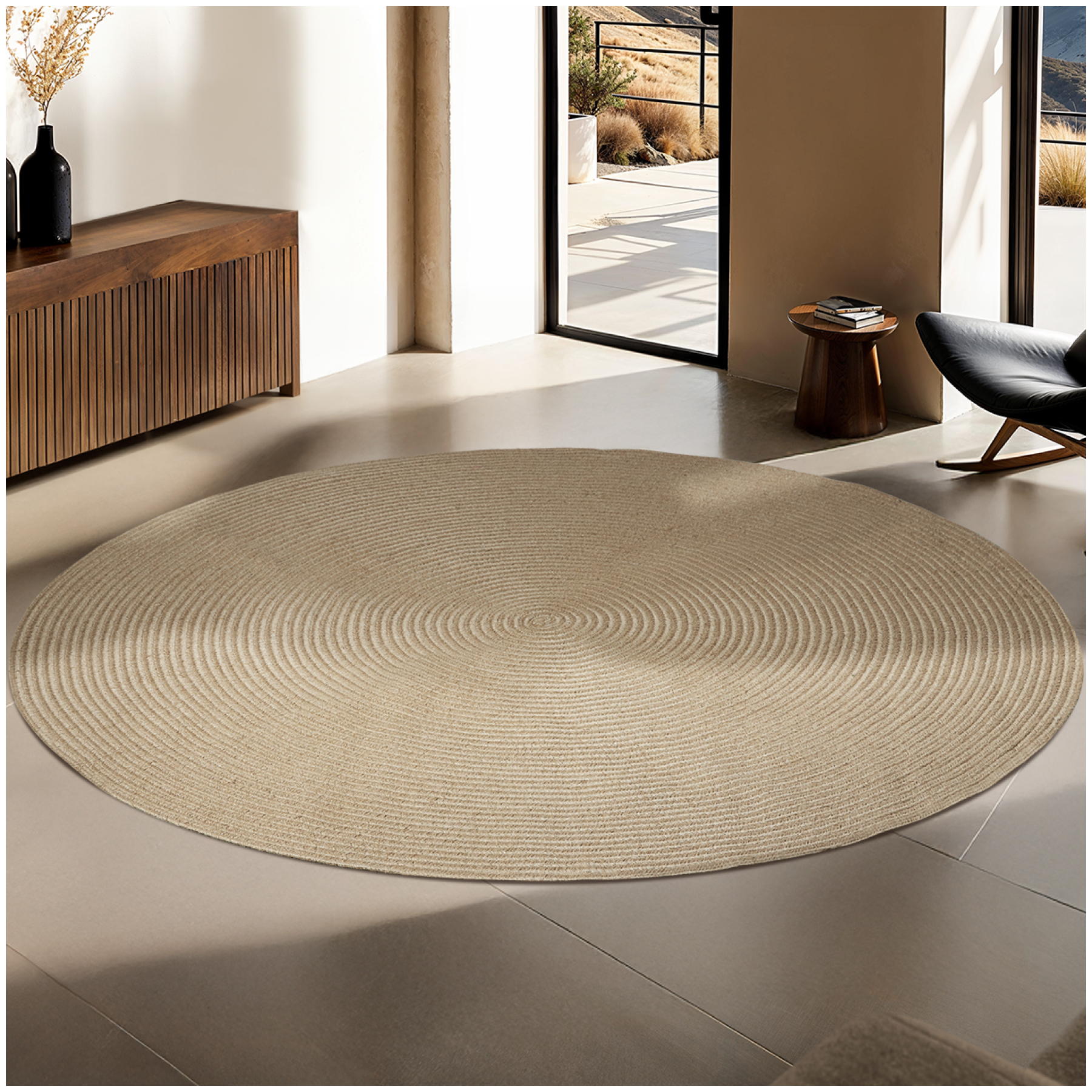 Geflochtener Teppich Vibe aus Jute- und Kunststofffasern - braun von tectake