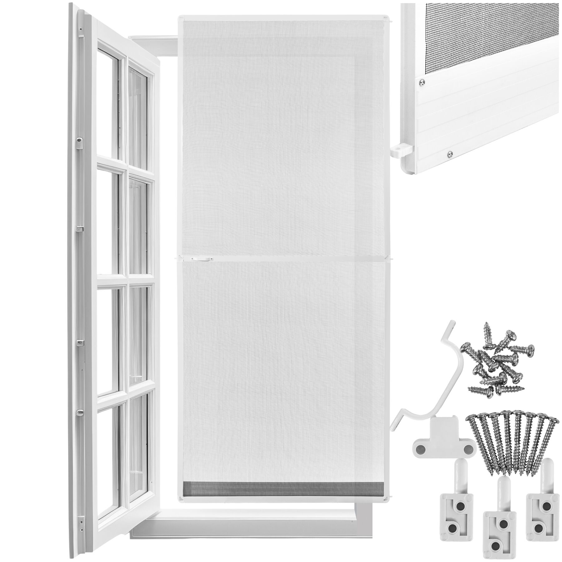 Fliegengitter mit Aluminiumrahmen für Türen 210 x 95 cm - weiß
