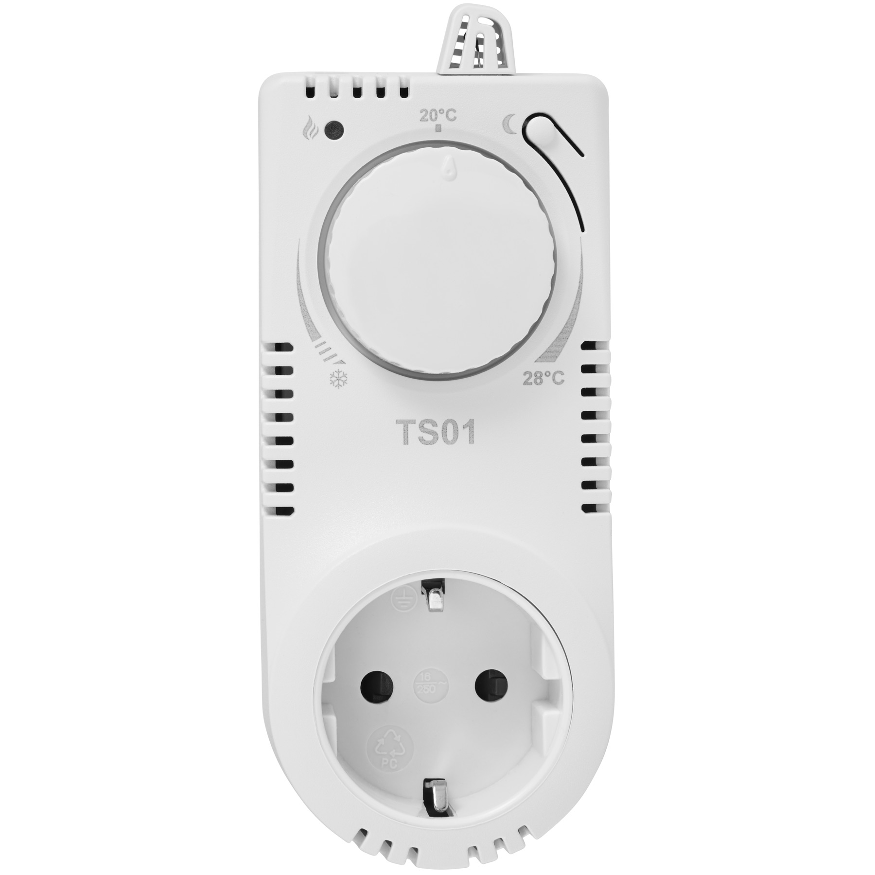 TS01 Termostato com tomada - branco