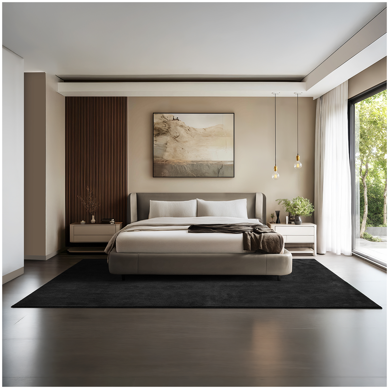 Kurzflorteppich Soft Zone - schwarz, 200 x 290 cm
