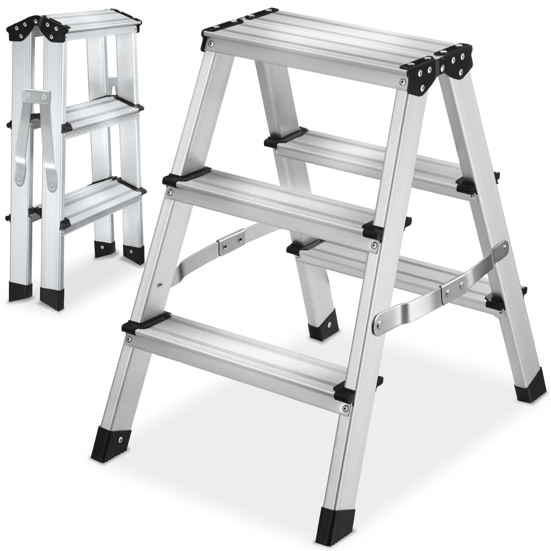 Trittleiter Aluleiter Stehleiter Mehrzweckleiter klappbar rutschfest max. 150kg