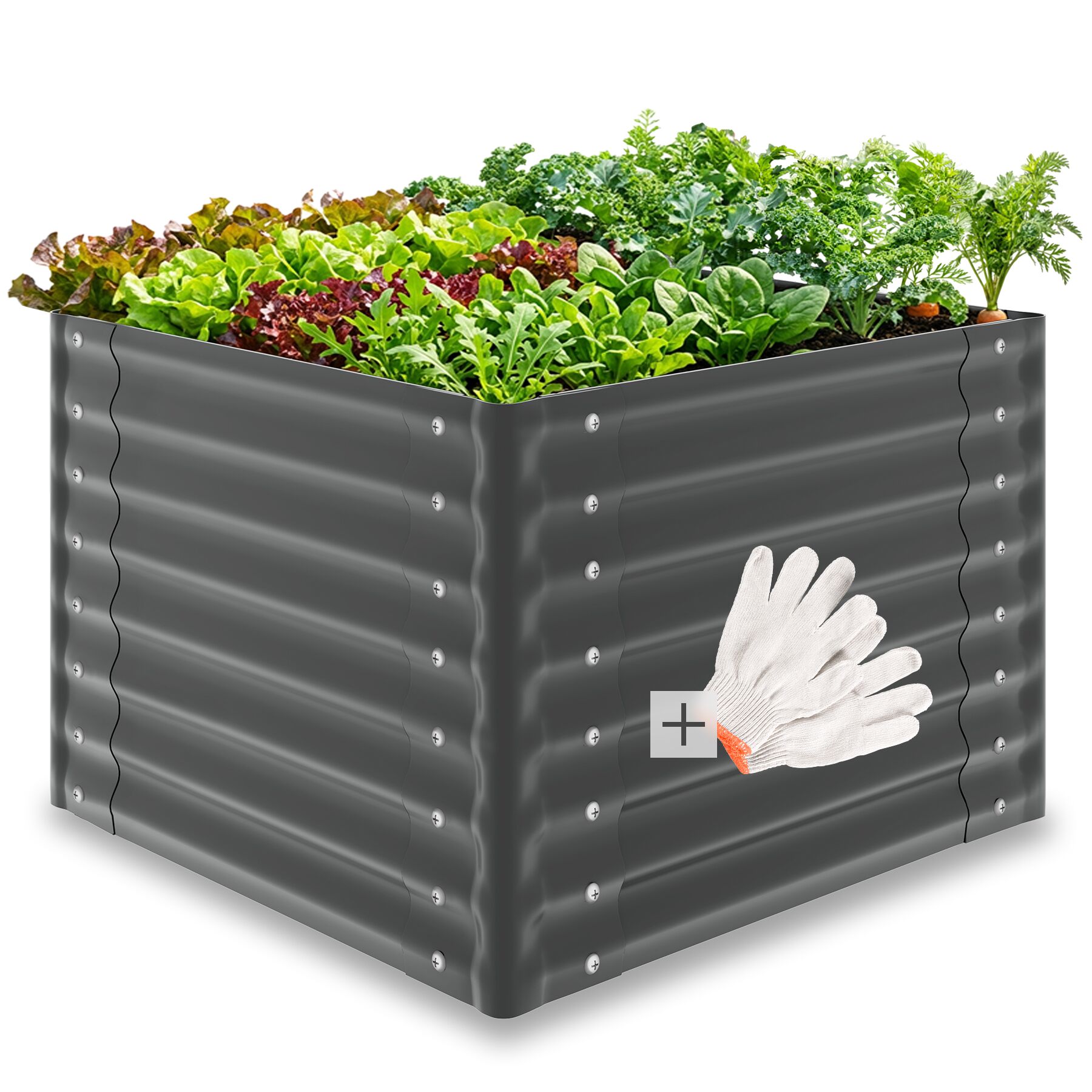 Salvia raised bed, galvanized, various sizes - grey | tectake