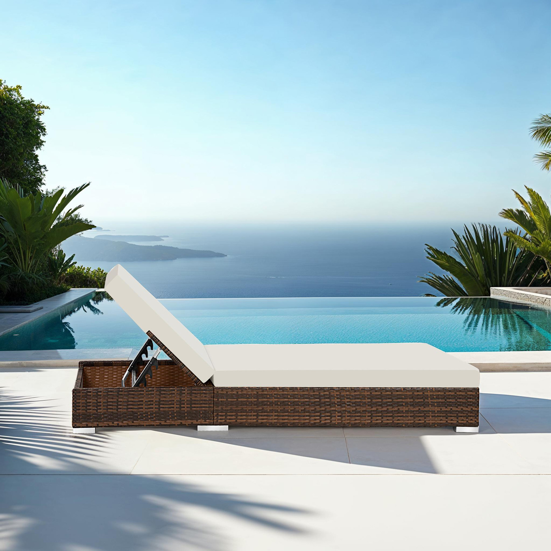 Garden Table Chairs Rattan Furniture Set Outdoor Sun Lounger Loungers Reclining - Picture 12 of 61