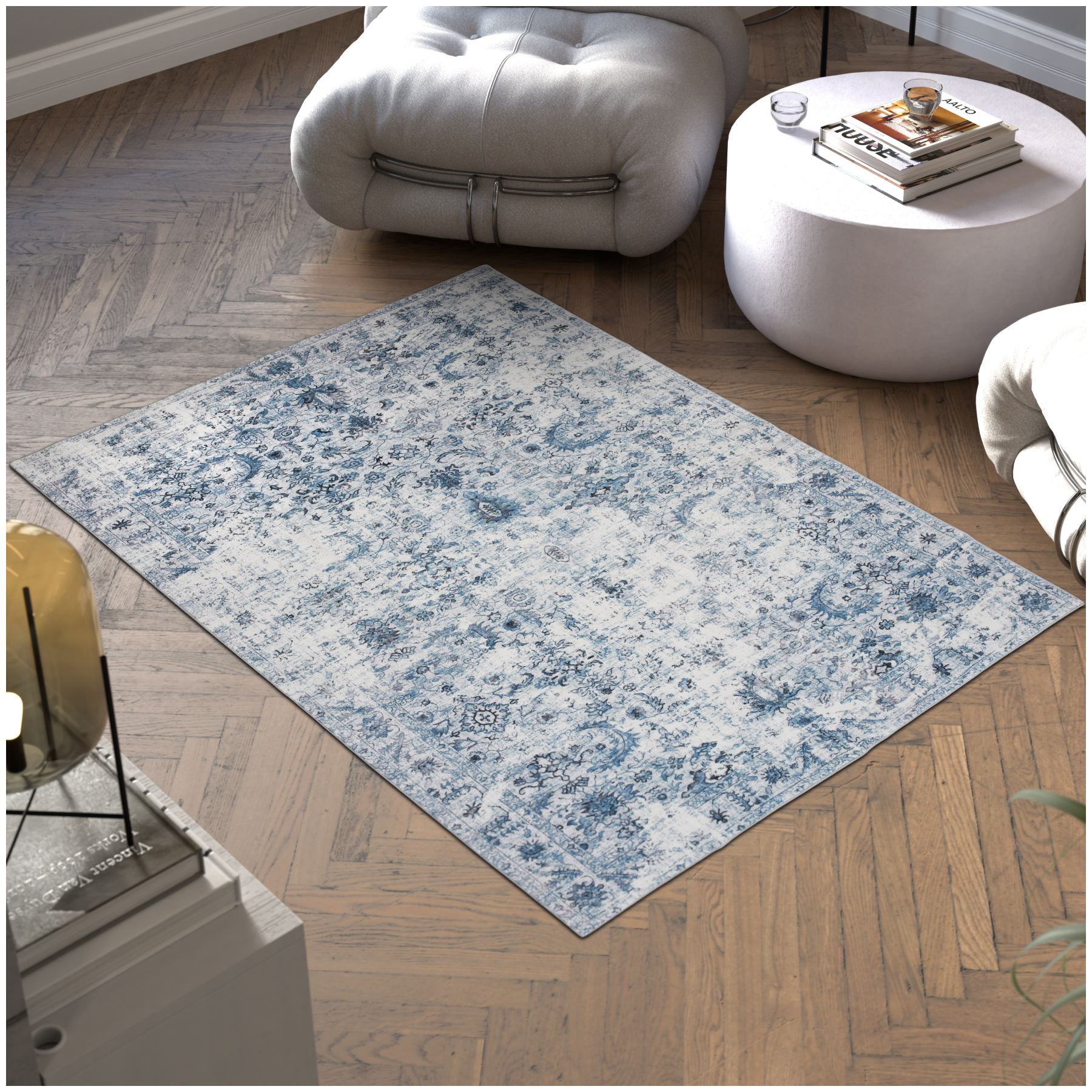 Vintage Designer Teppich Amara, Kurzflor - 120 x 170 cm