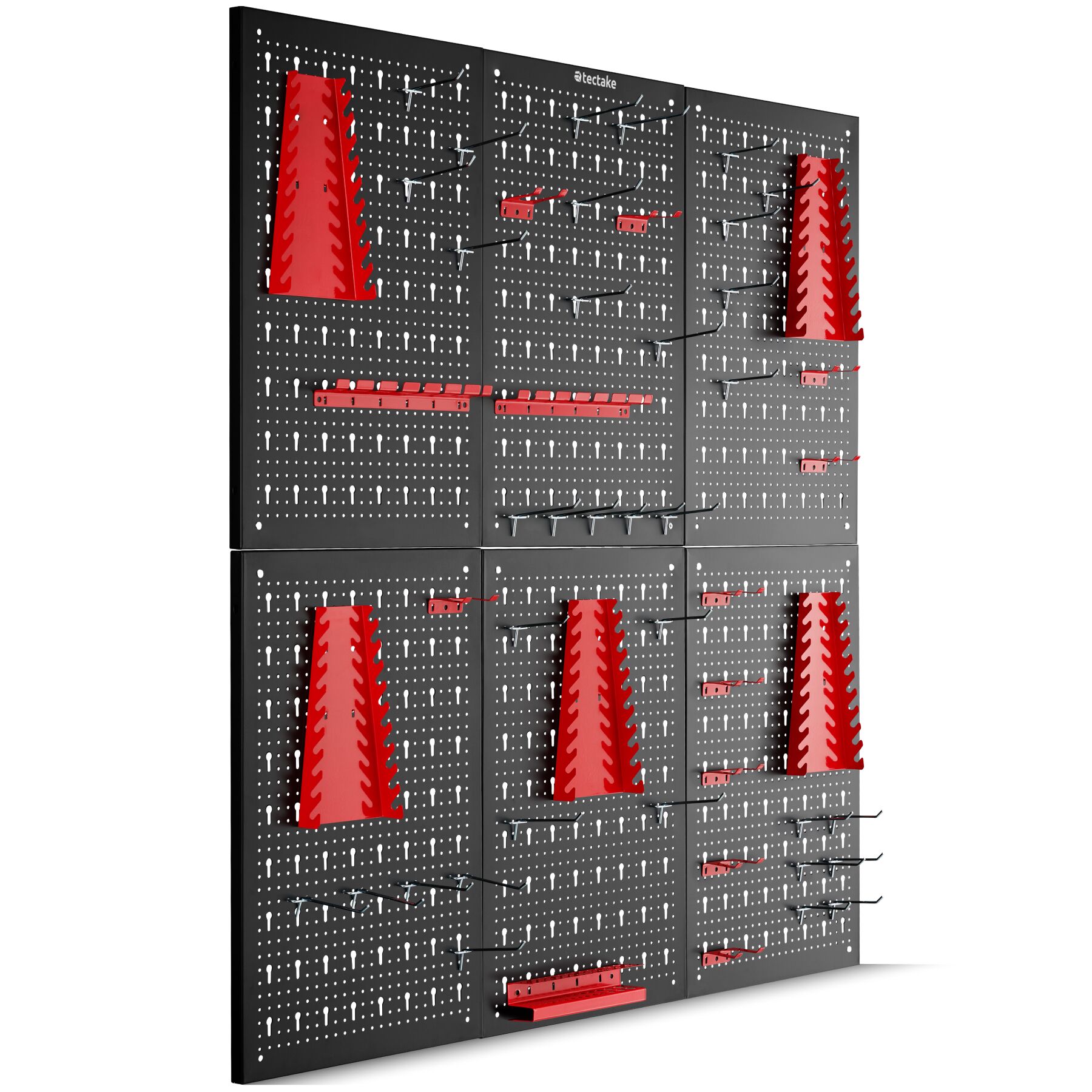 Pannello forato porta attrezzi Jonah con ganci e supporti - in 6 pezzi | tectake