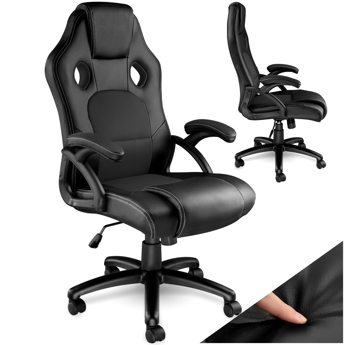 Sedia da ufficio Tyson - nero | tectake